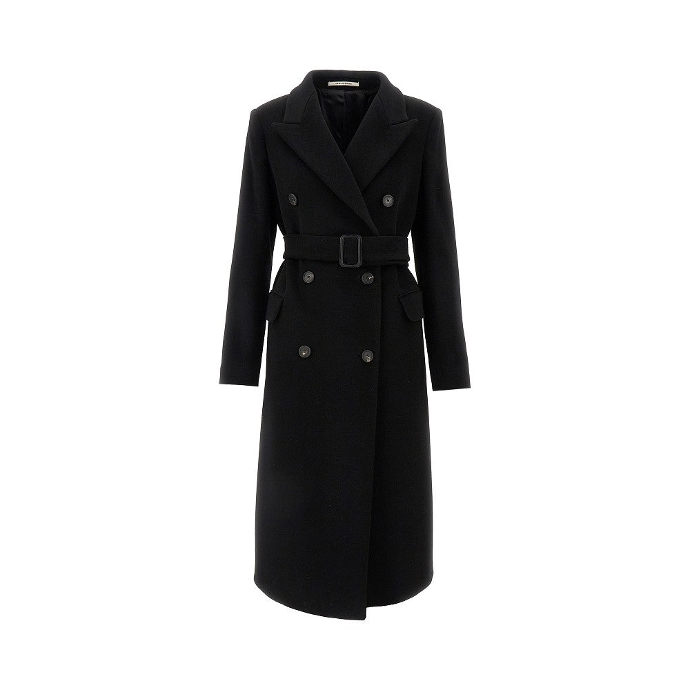 Cashmere double-breasted coat with belt