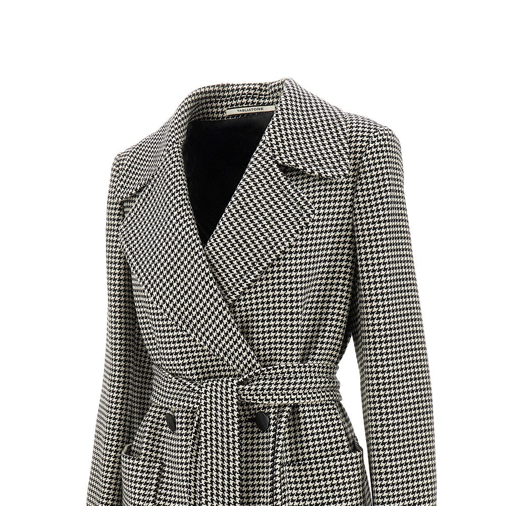 Cappotto doppiopetto in lana pied de poule