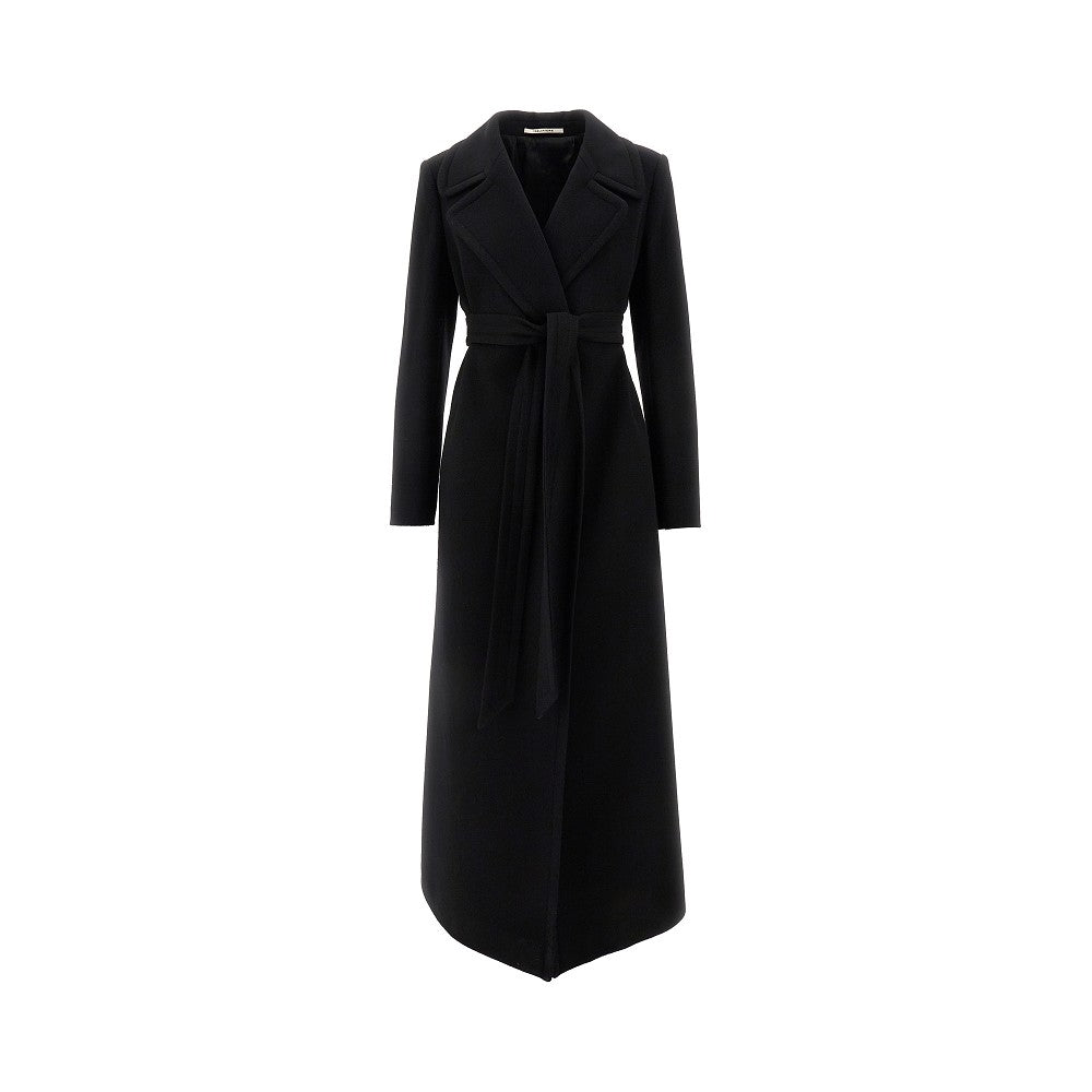 Cappotto lungo in lana e cashmere con cintura