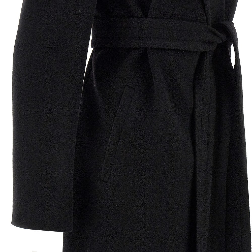 Cappotto lungo in lana e cashmere con cintura