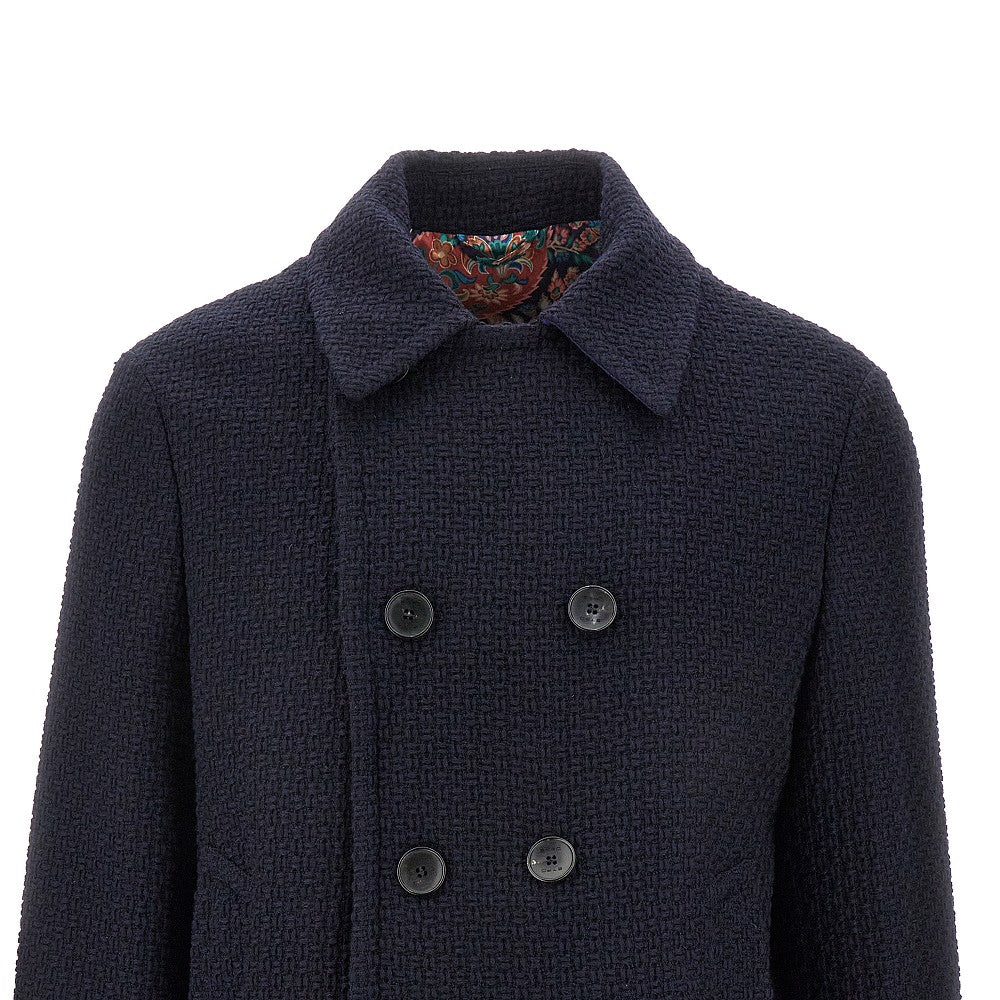 Double-breasted wool peacoat