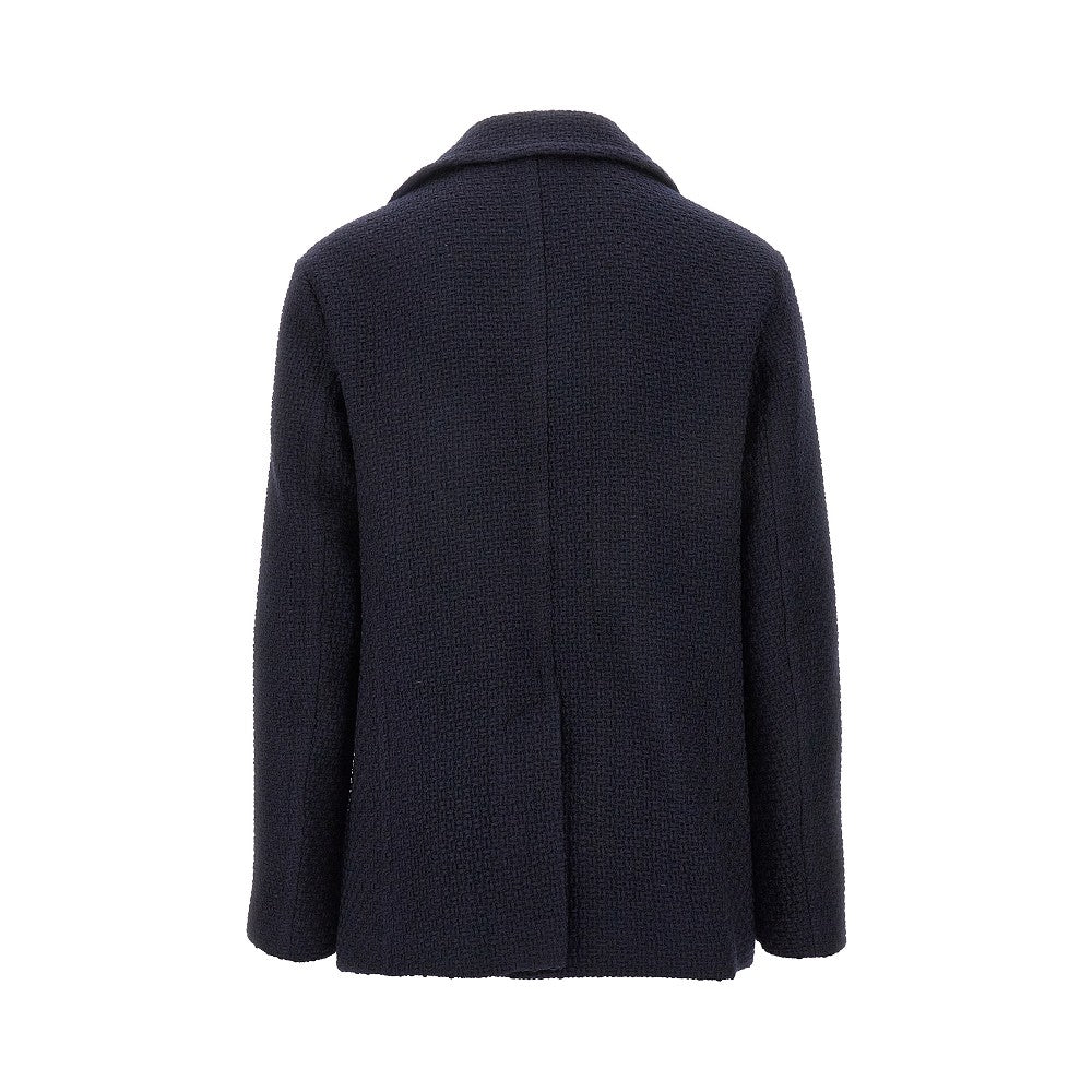 Double-breasted wool peacoat