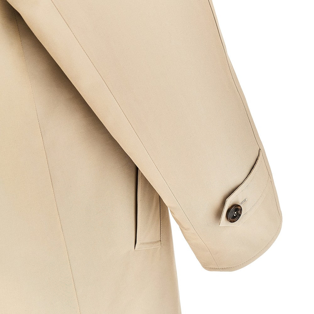 Trench reversibile in twill e lana check