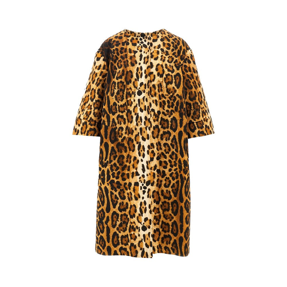 Cappotto in drill di cotone animalier