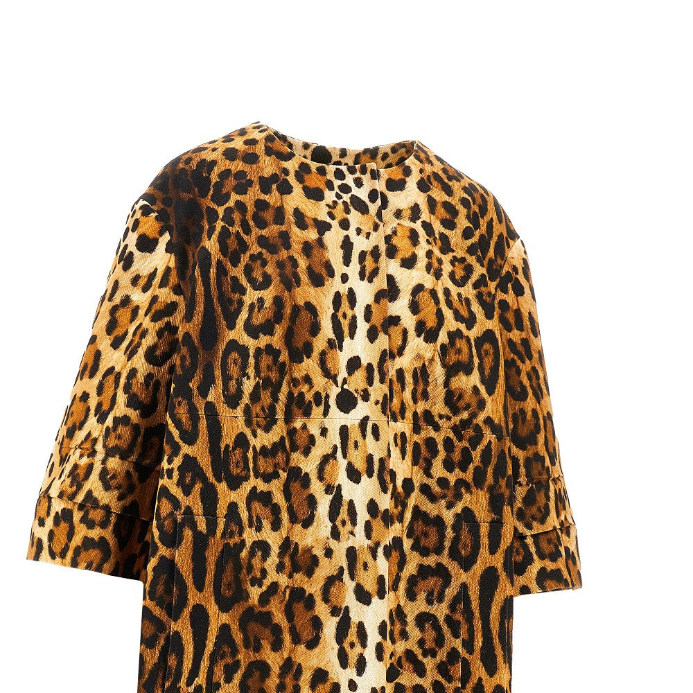Cappotto in drill di cotone animalier