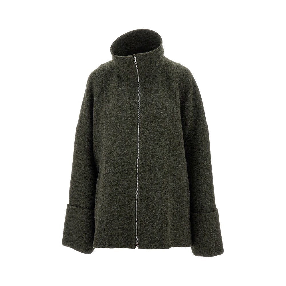 Wool-blend oversized coat