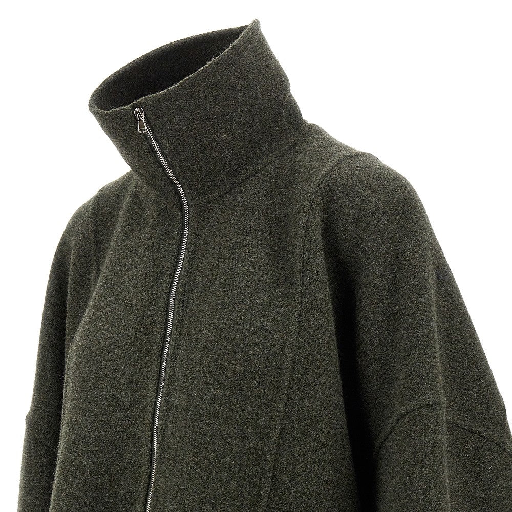 Wool-blend oversized coat