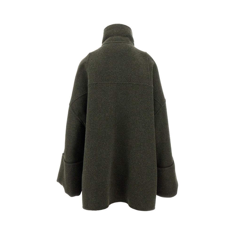 Wool-blend oversized coat