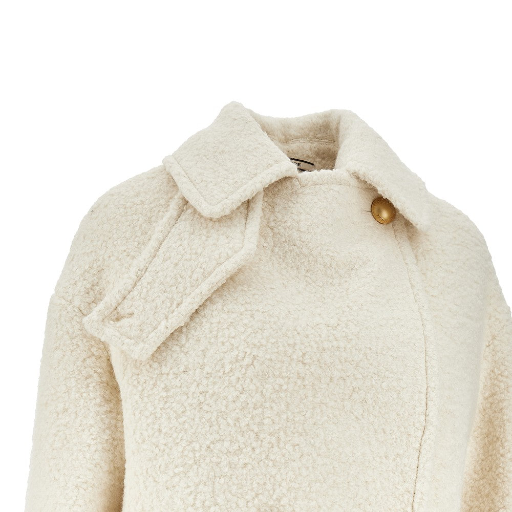 Bouclé wool-blend double-breasted coat