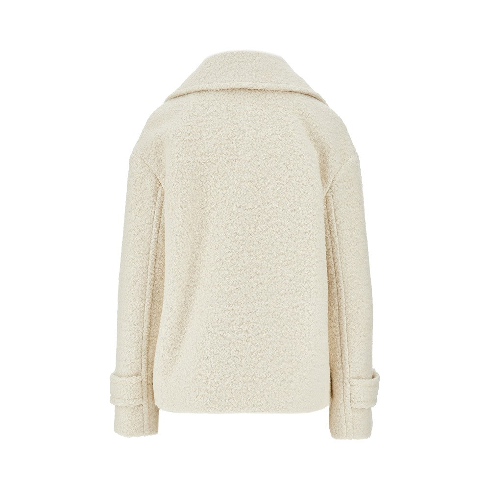 Bouclé wool-blend double-breasted coat