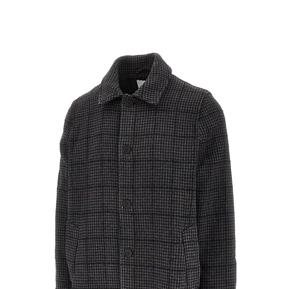 'Stan' hondstooth wool-blend coat