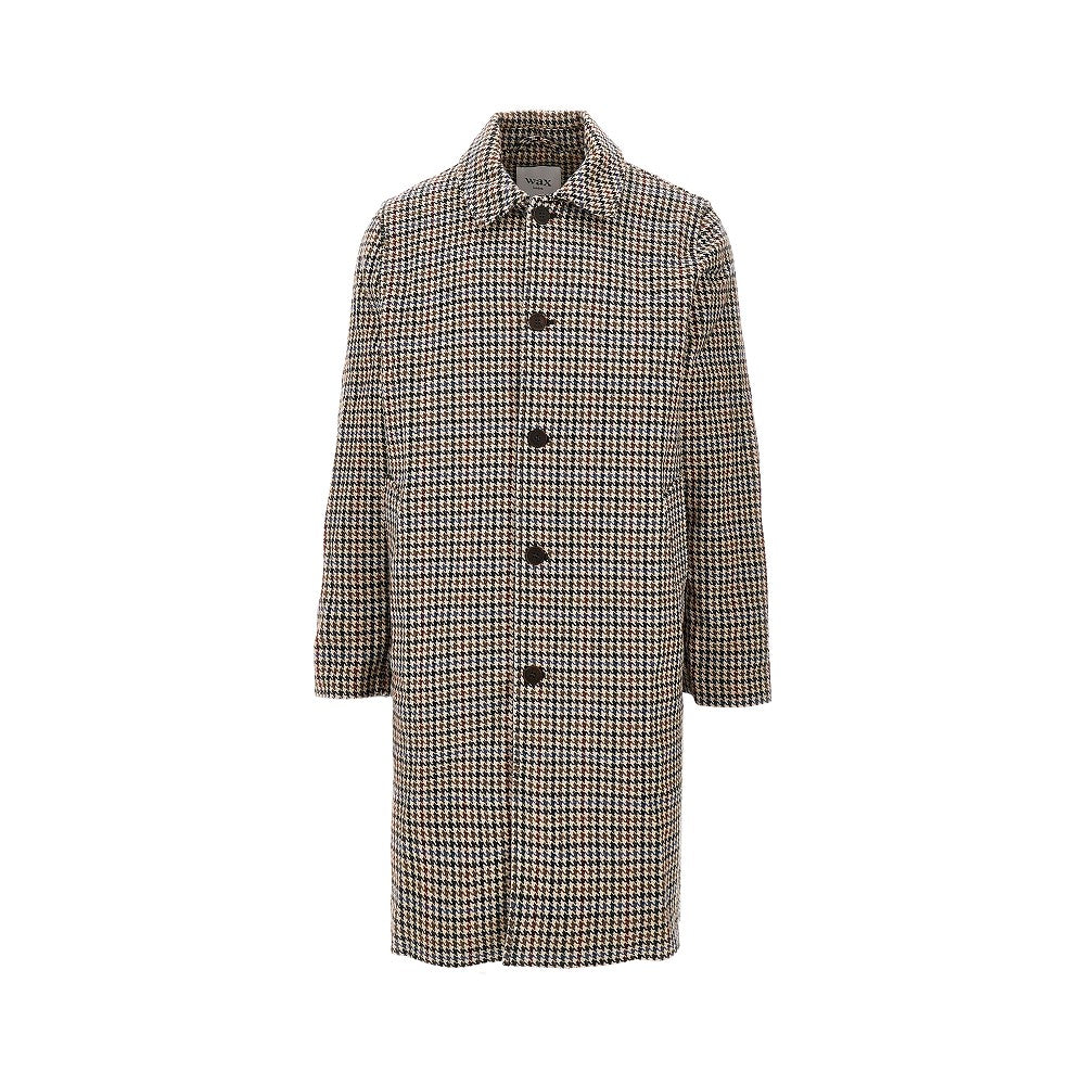 'Stan' hondstooth wool-blend coat
