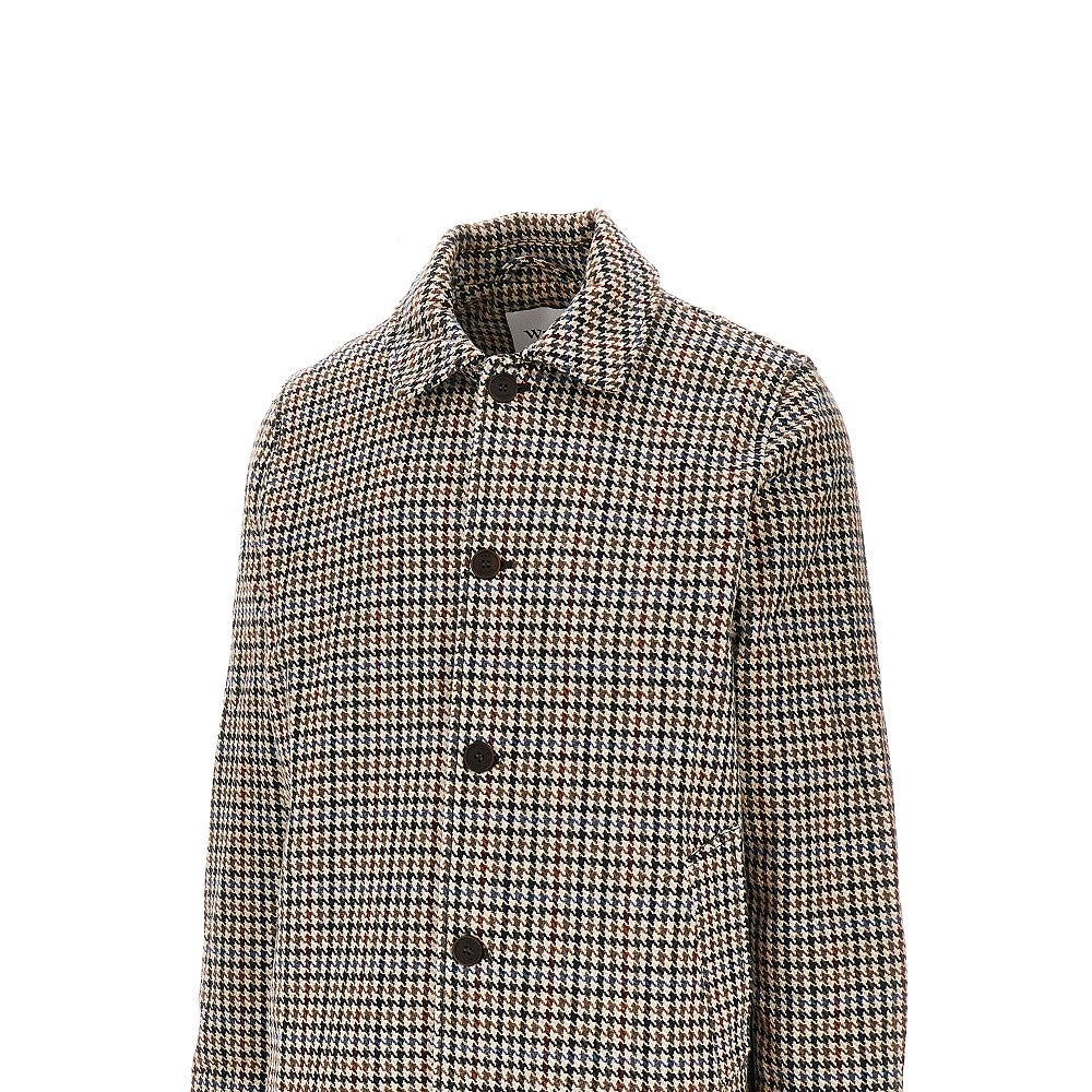 'Stan' hondstooth wool-blend coat