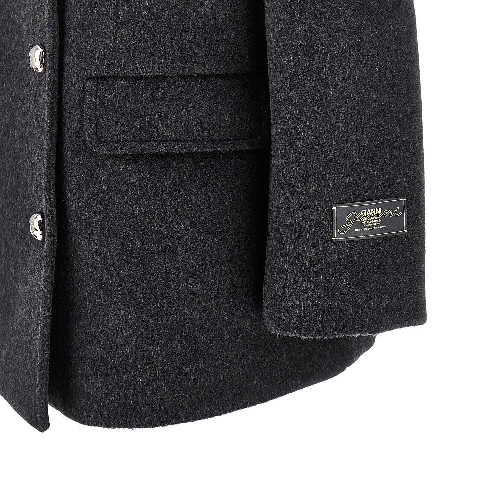 Wool-blend oversized double-breasted peacoat