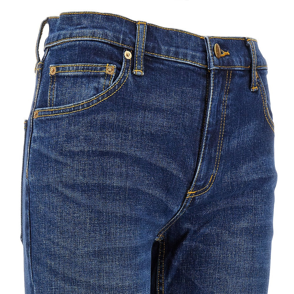 Stretch denim cropped jeans
