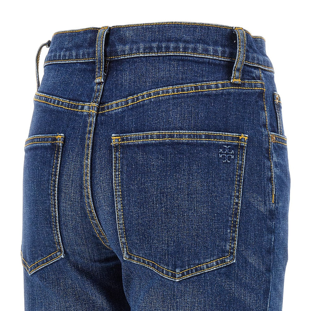 Stretch denim cropped jeans