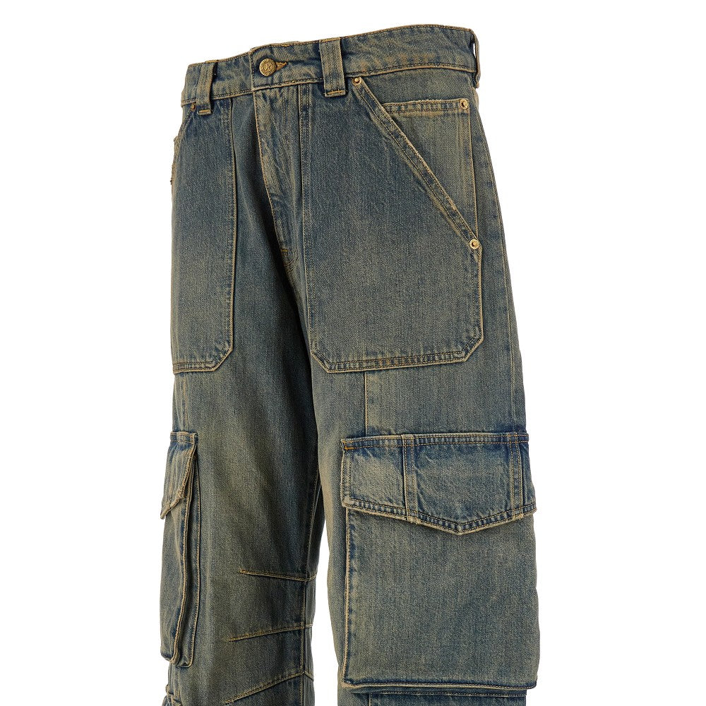 Denim cargo pants