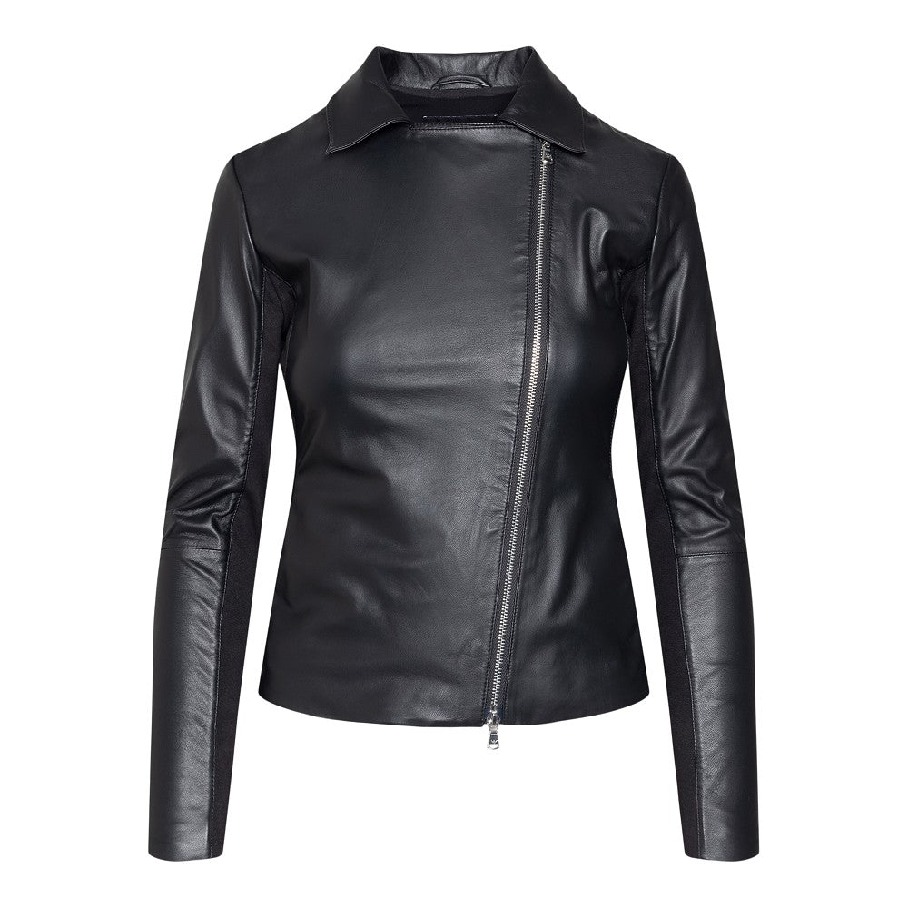 Giacca in nappa con inserti in jersey