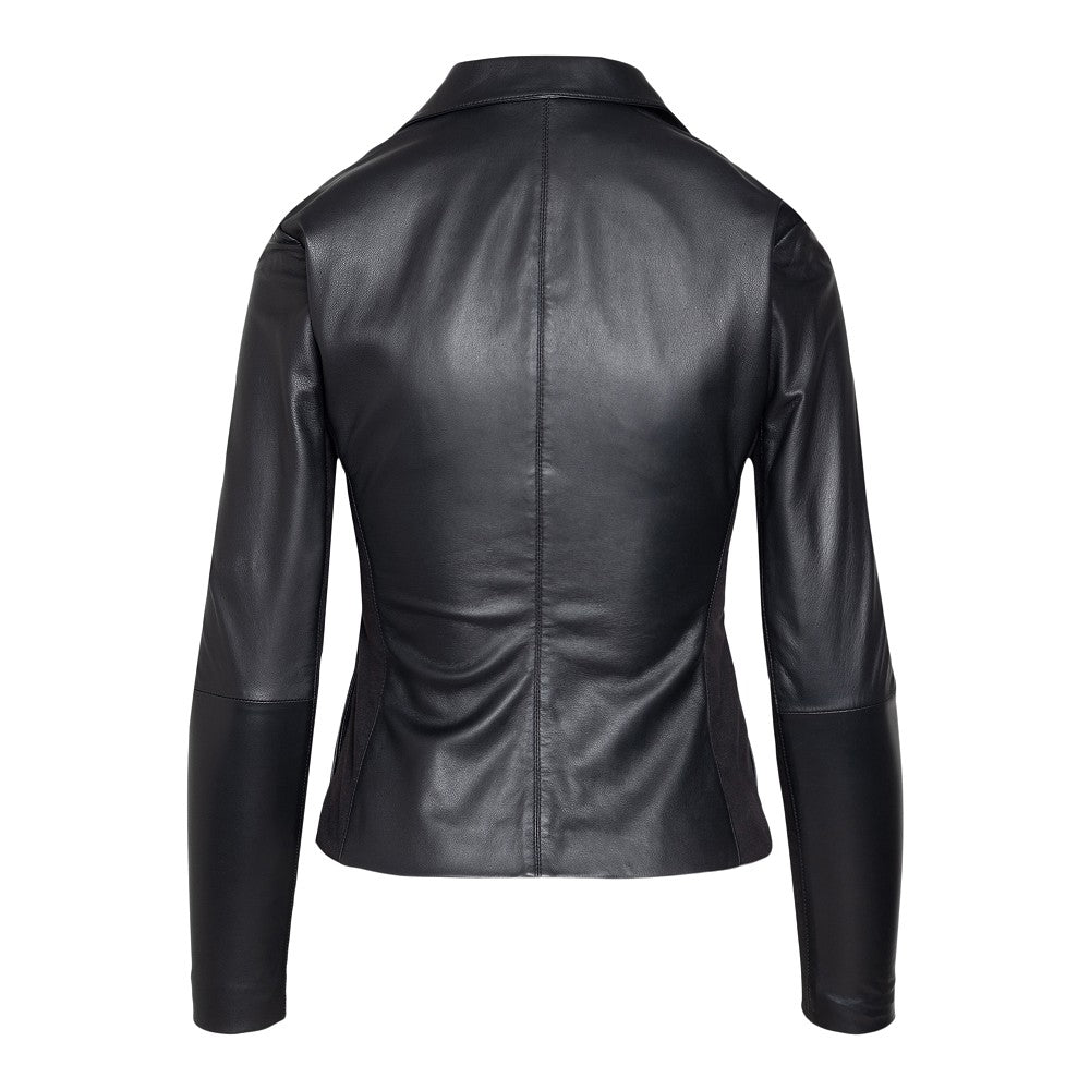 Giacca in nappa con inserti in jersey