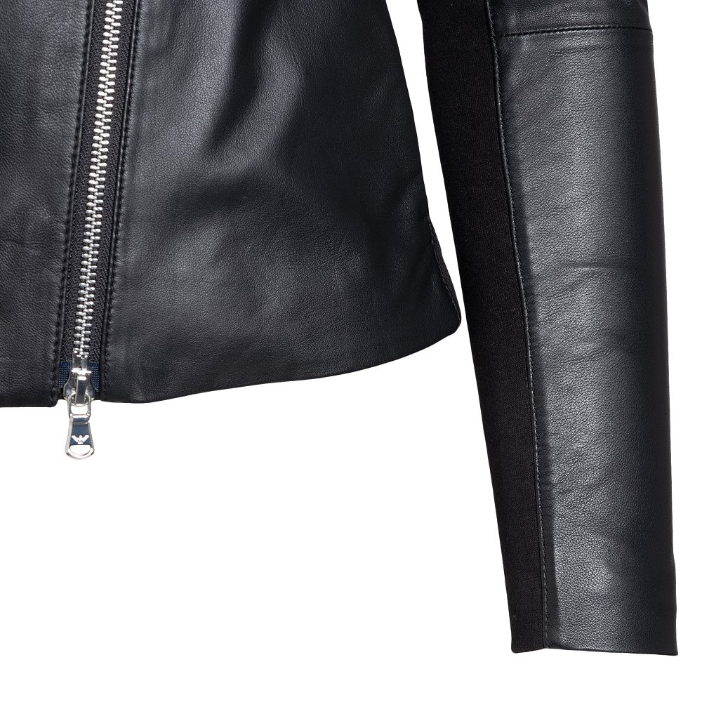 Giacca in nappa con inserti in jersey