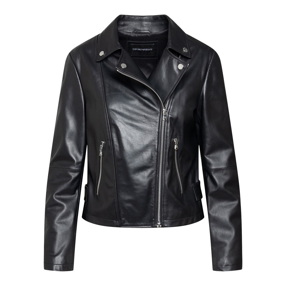 Leather biker jacket