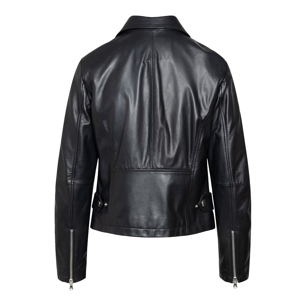Leather biker jacket