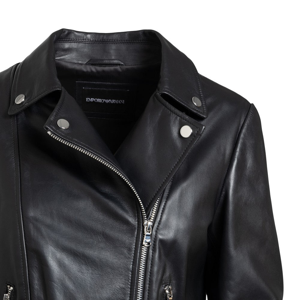 Leather biker jacket