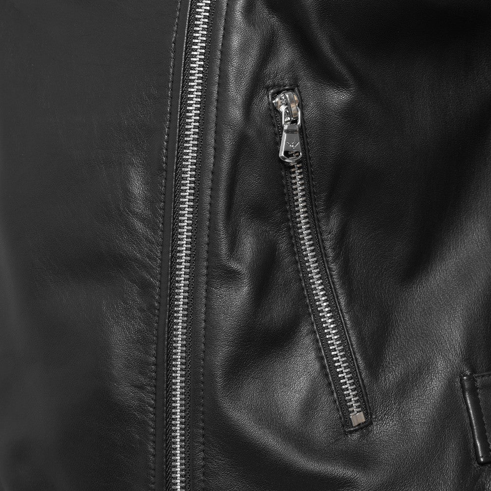 Leather biker jacket