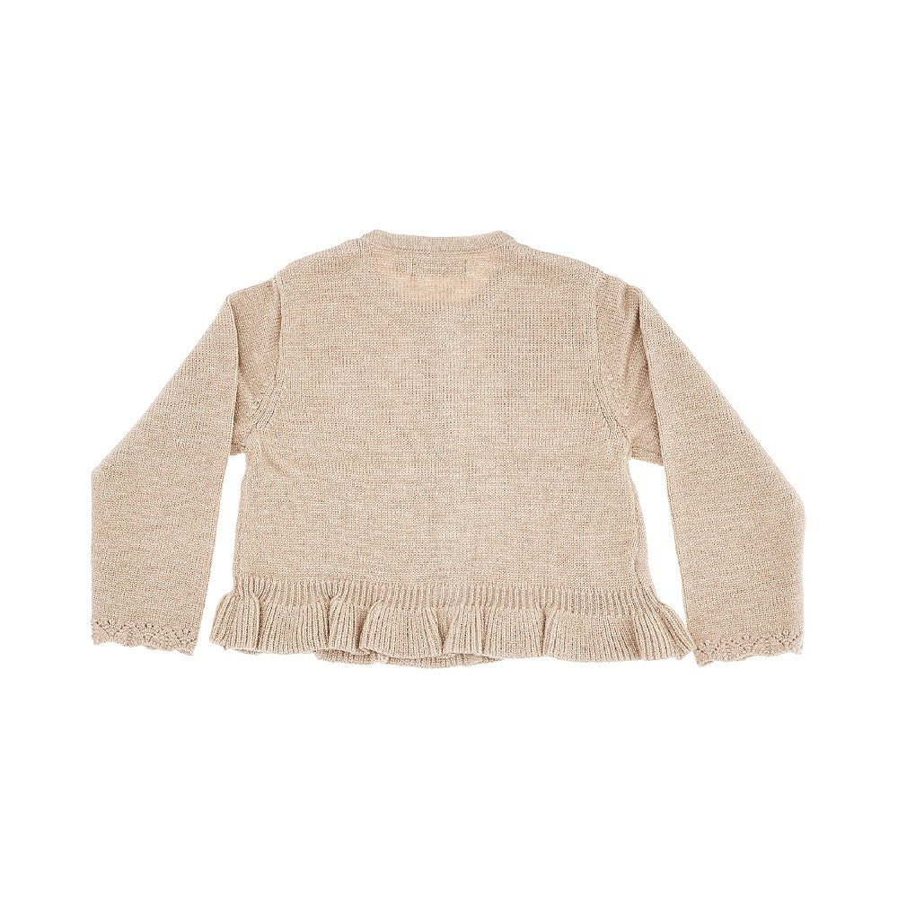 Ruffled lurex knit cardigan