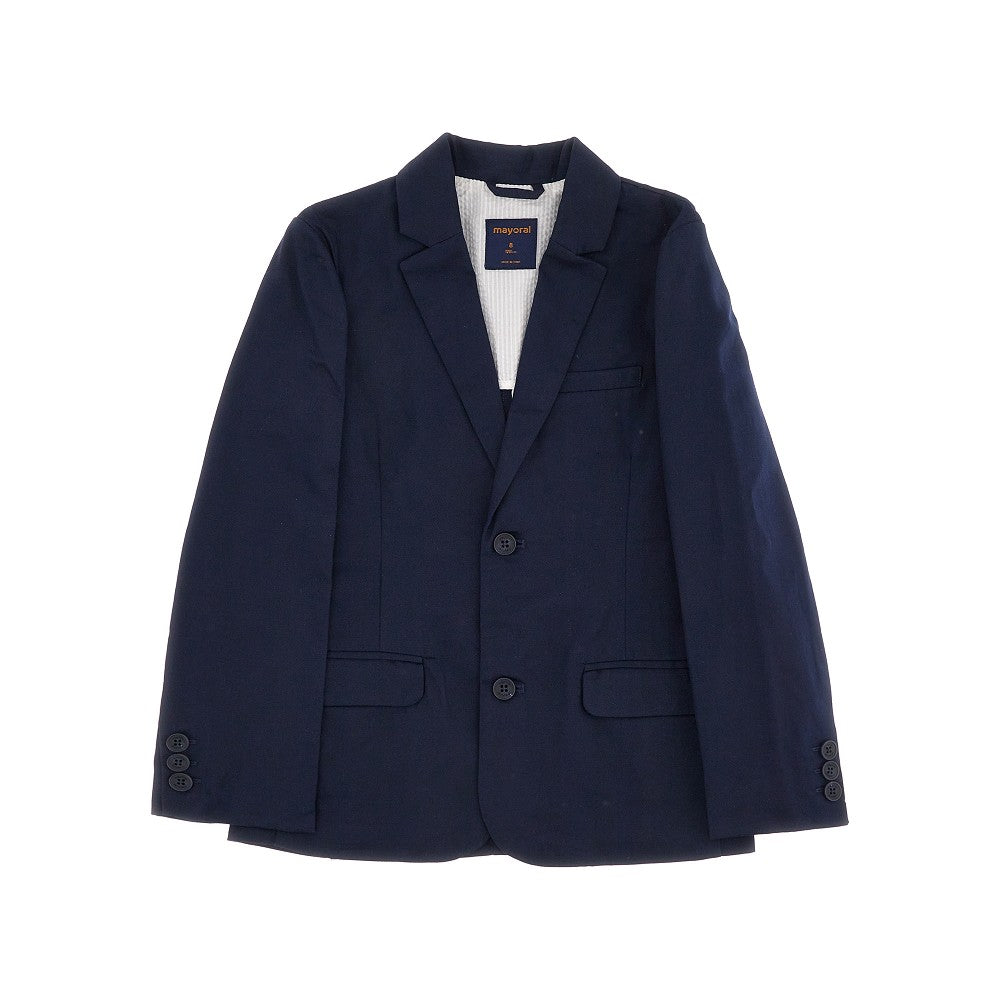 Cottone and linen single-breasted jacket
