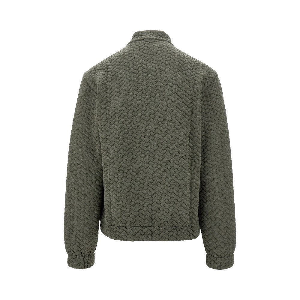 Quilted jersey full-zip sweatshirt