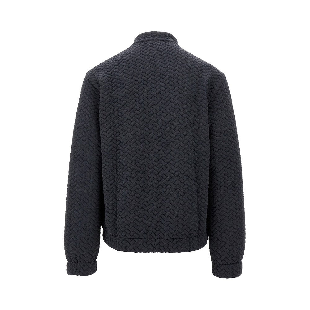 Quilted jersey full-zip sweatshirt
