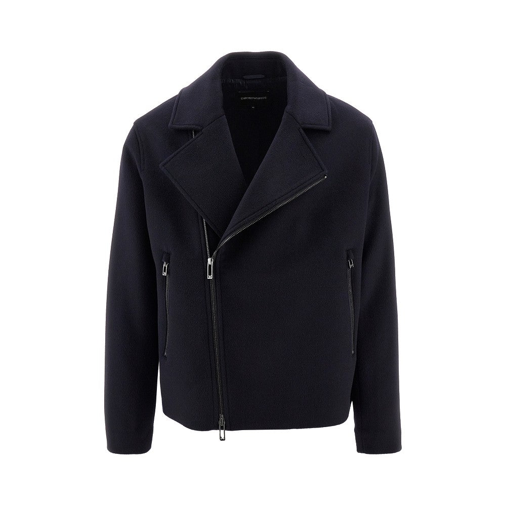Virgin wool biker jacket