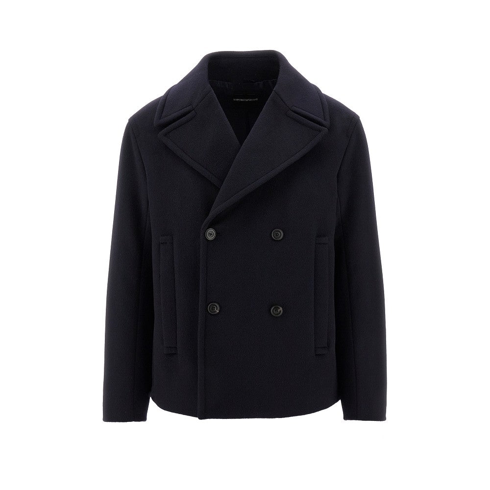 Cappotto doppiopetto in lana con imbottitura