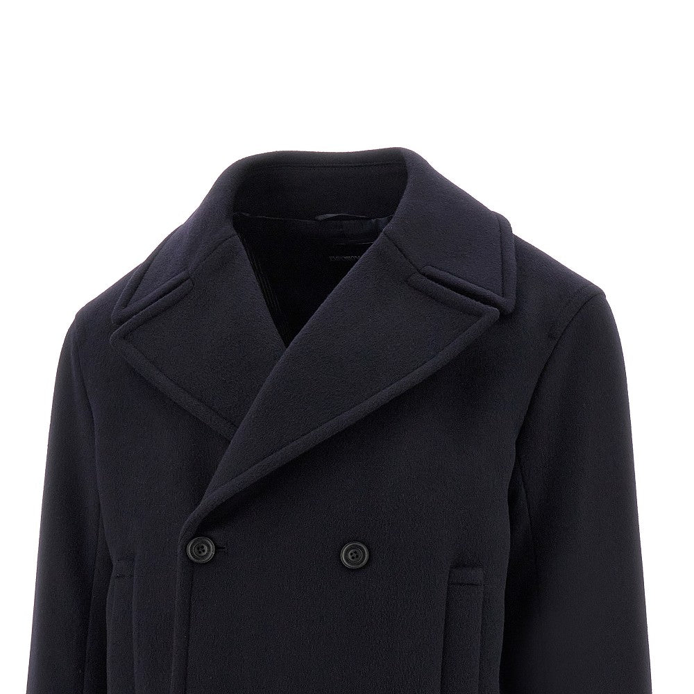 Cappotto doppiopetto in lana con imbottitura