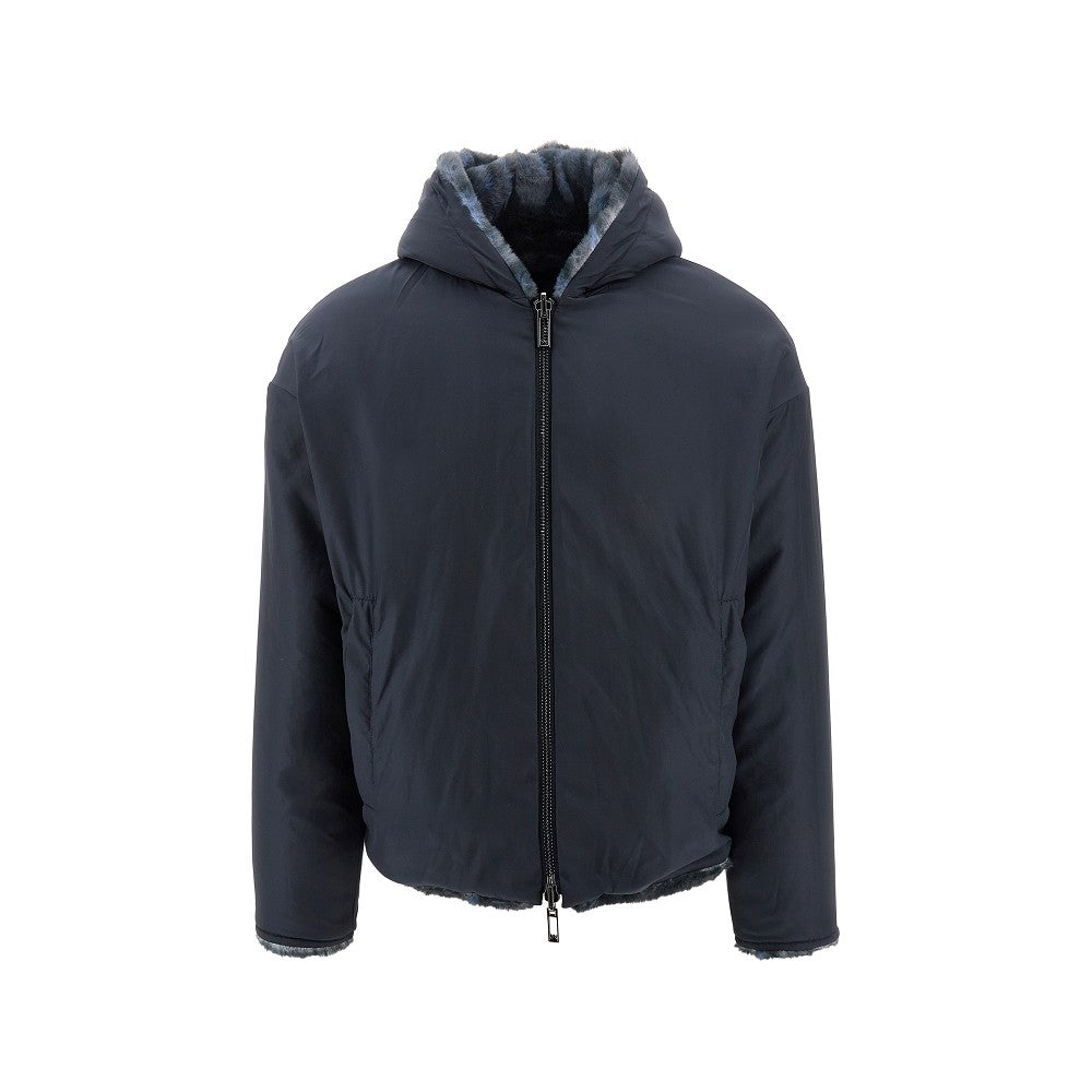 Blouson reversibile in faux fur e nylon