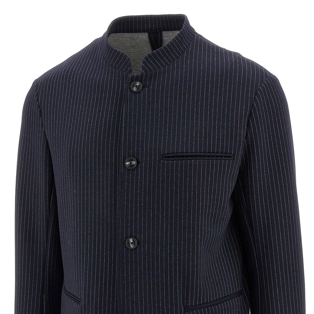 Pinstriped jersey single-breasted jacket