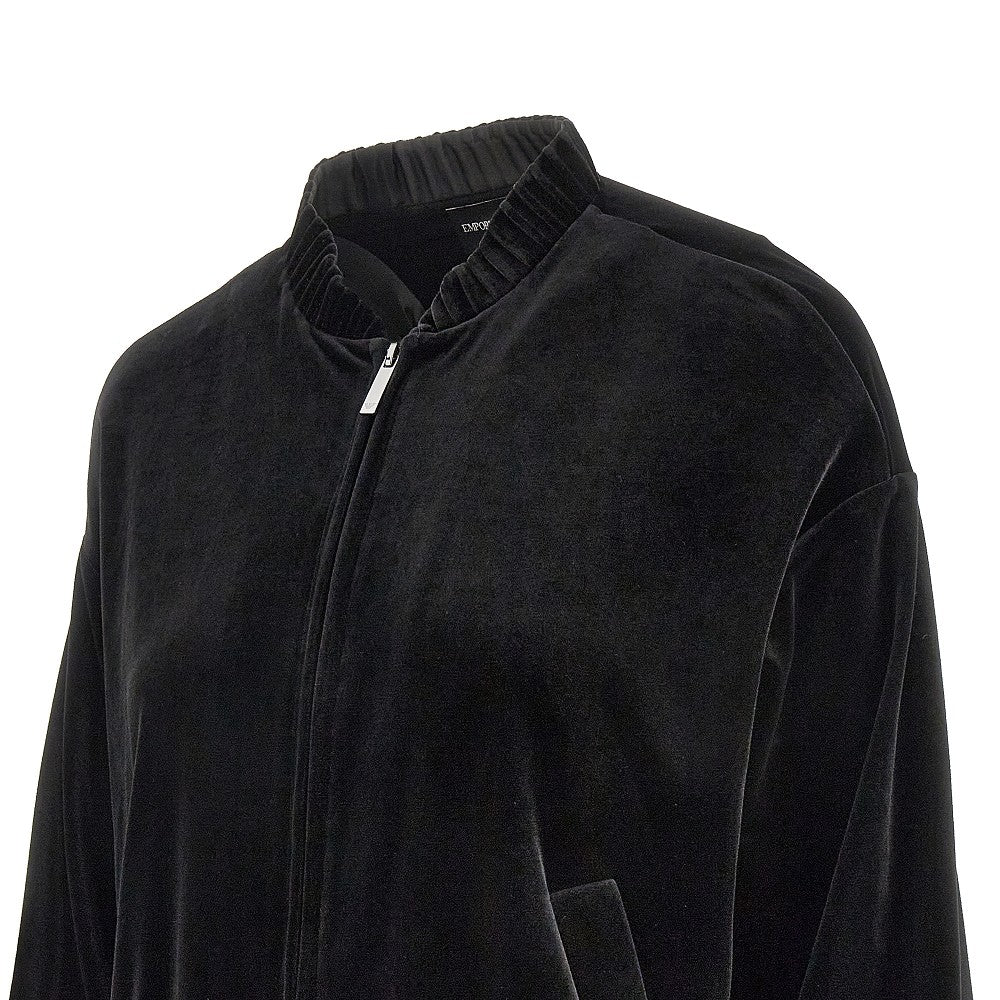 Chenille full-zip blouson jacket