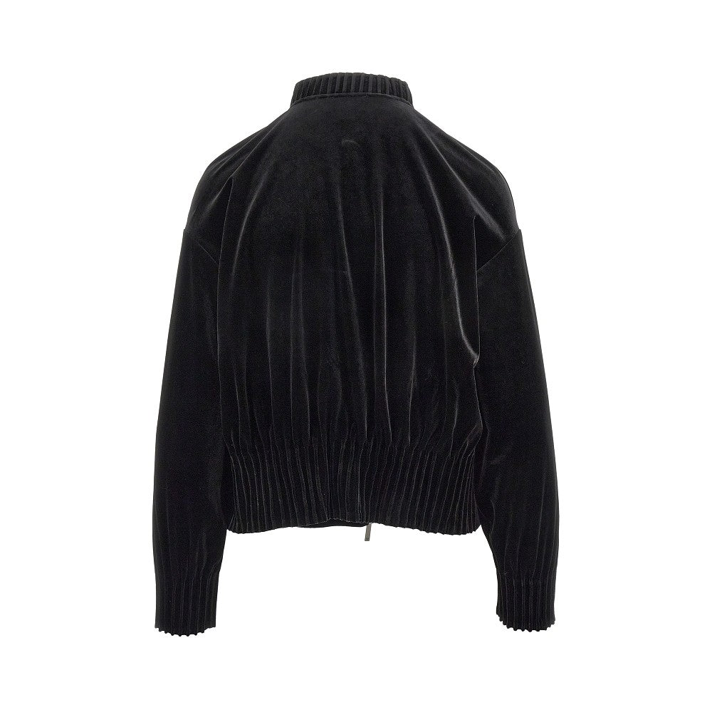 Chenille full-zip blouson jacket