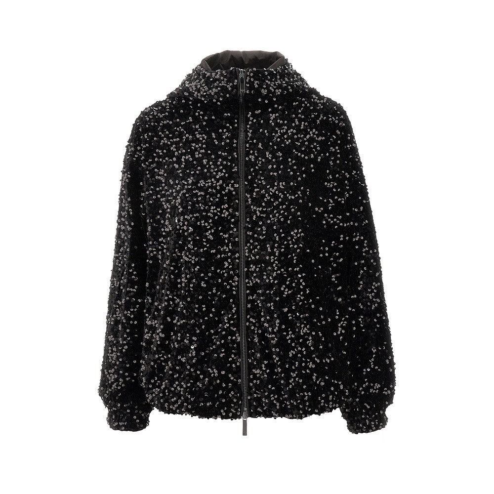 Sequinned chenille blouson jacket