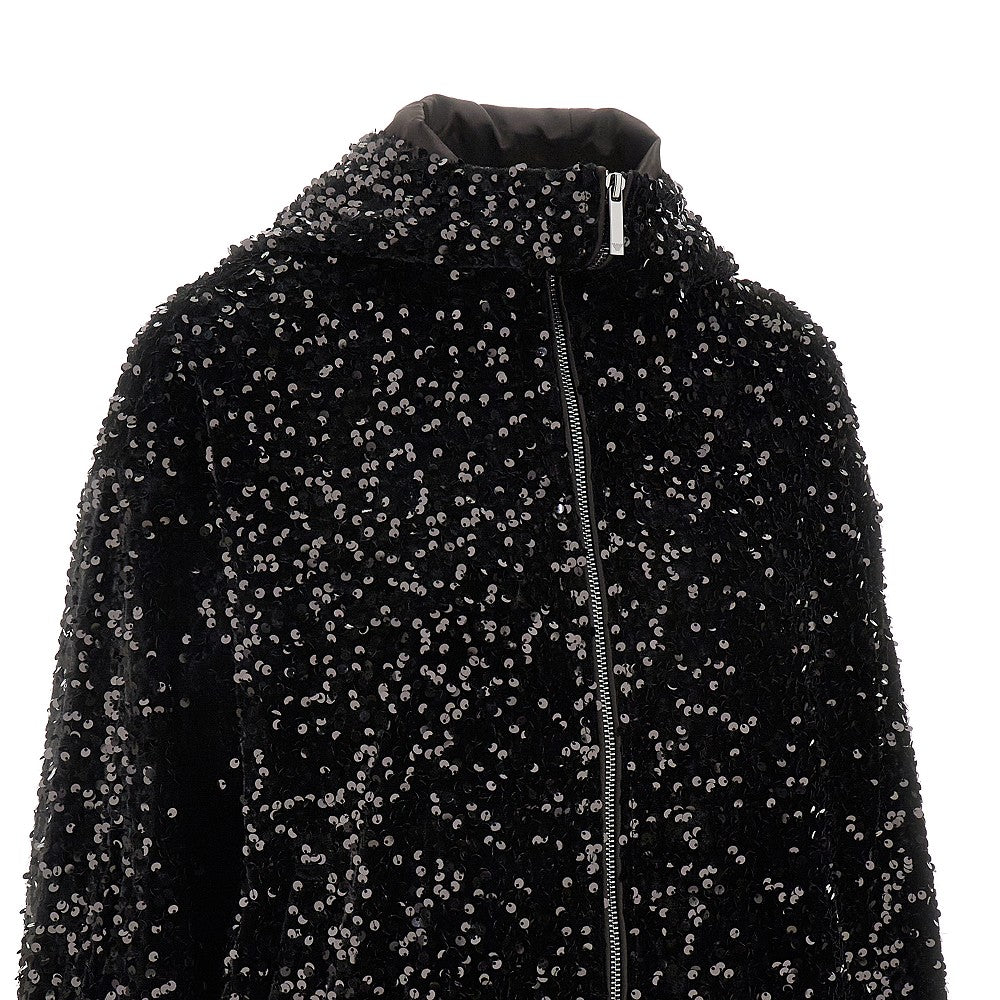 Sequinned chenille blouson jacket