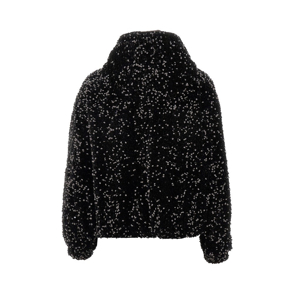 Sequinned chenille blouson jacket