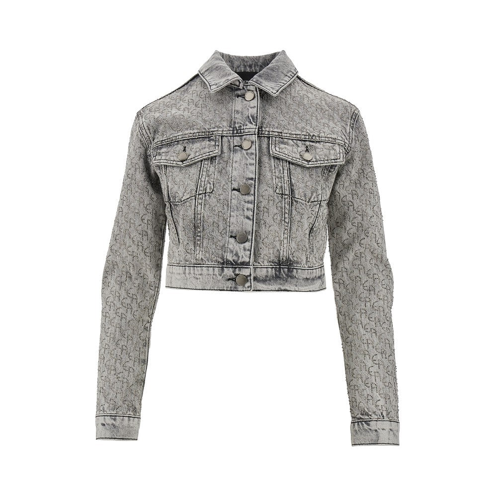 Strass logo denim jacket
