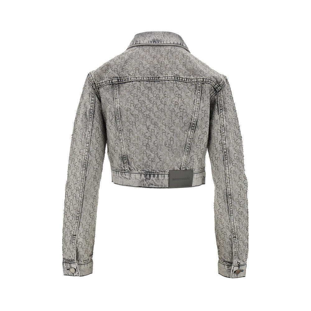 Strass logo denim jacket