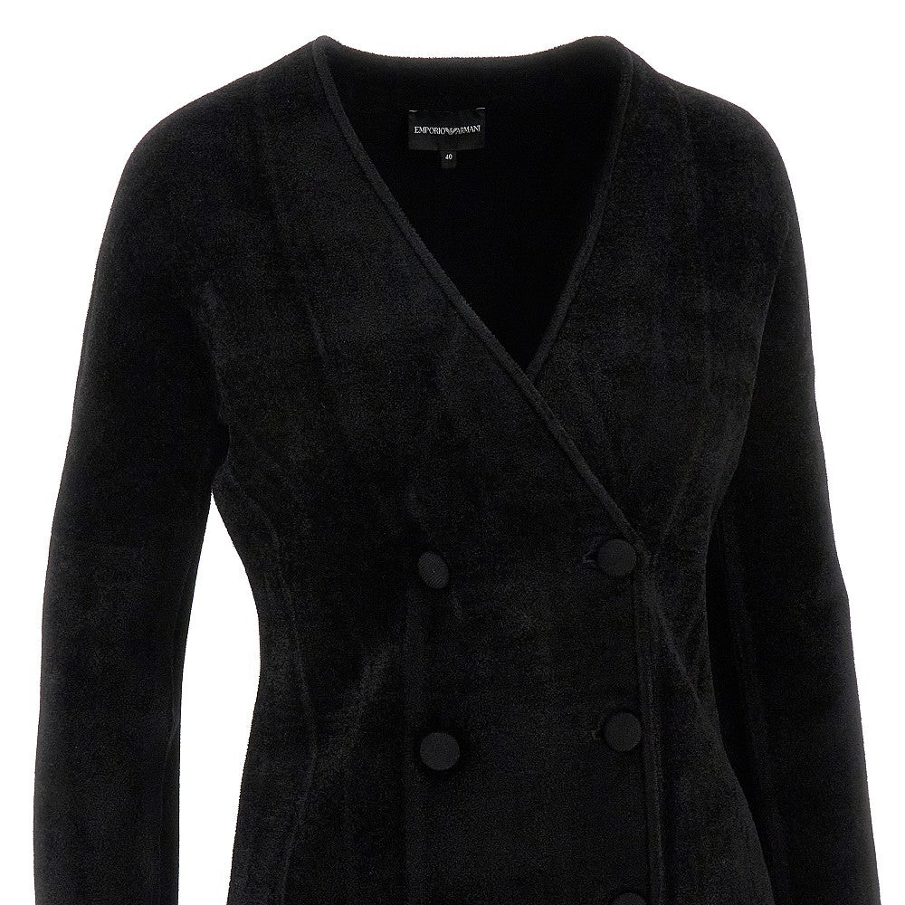 Blazer doppiopetto in ciniglia
