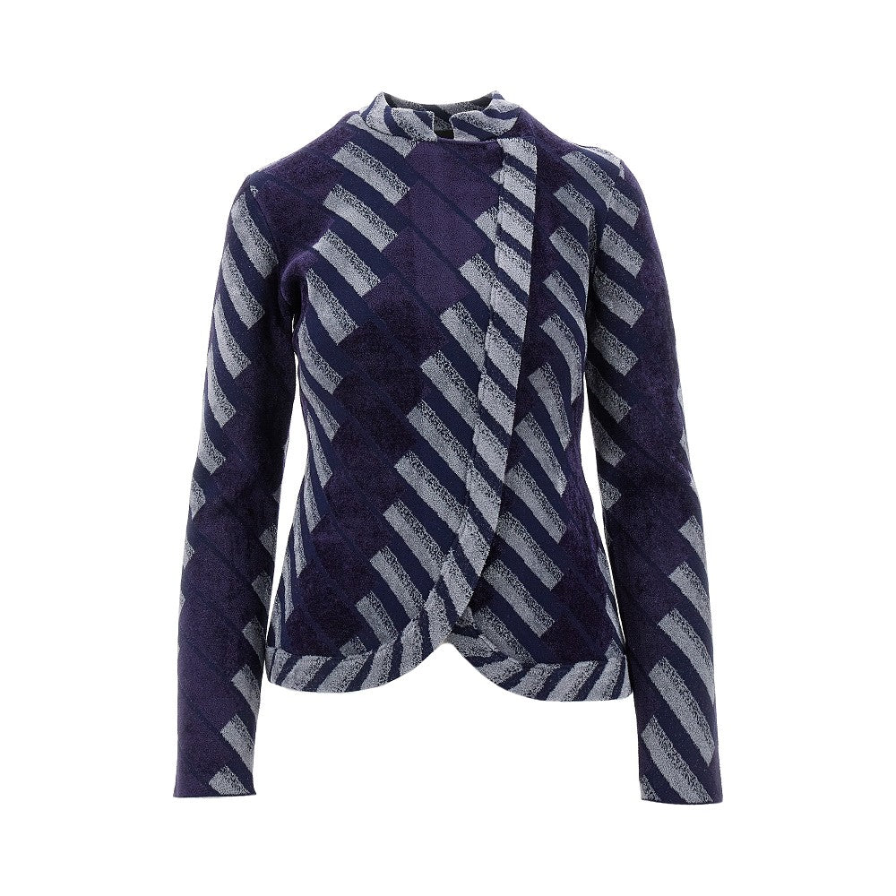 Jacquard chenille jacket with zip closure
