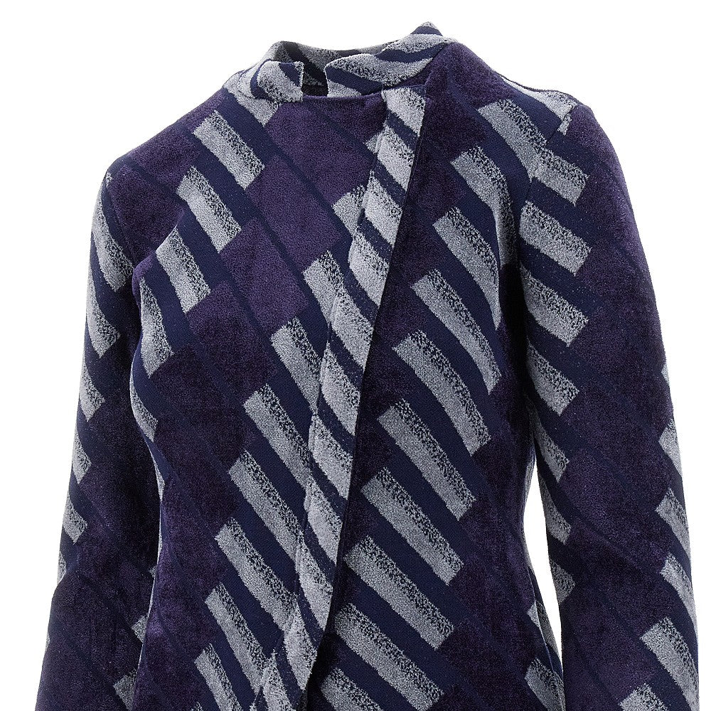 Giacca in ciniglia jacquard con zip