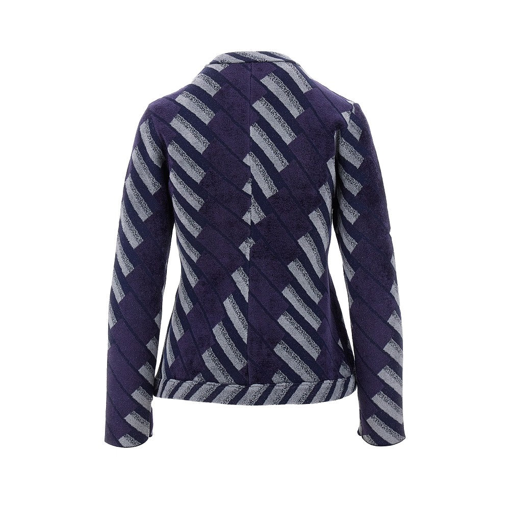 Jacquard chenille jacket with zip closure