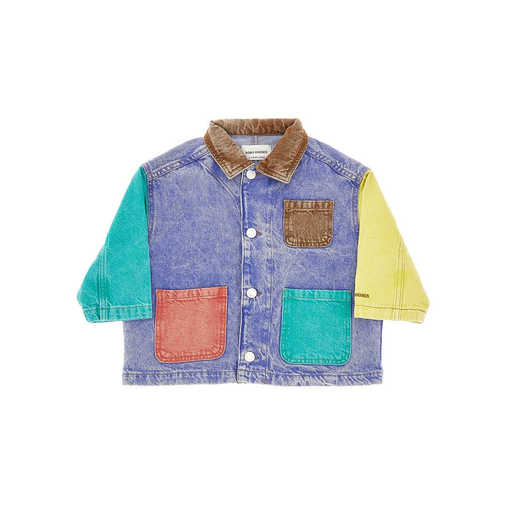 Color block denim jacket