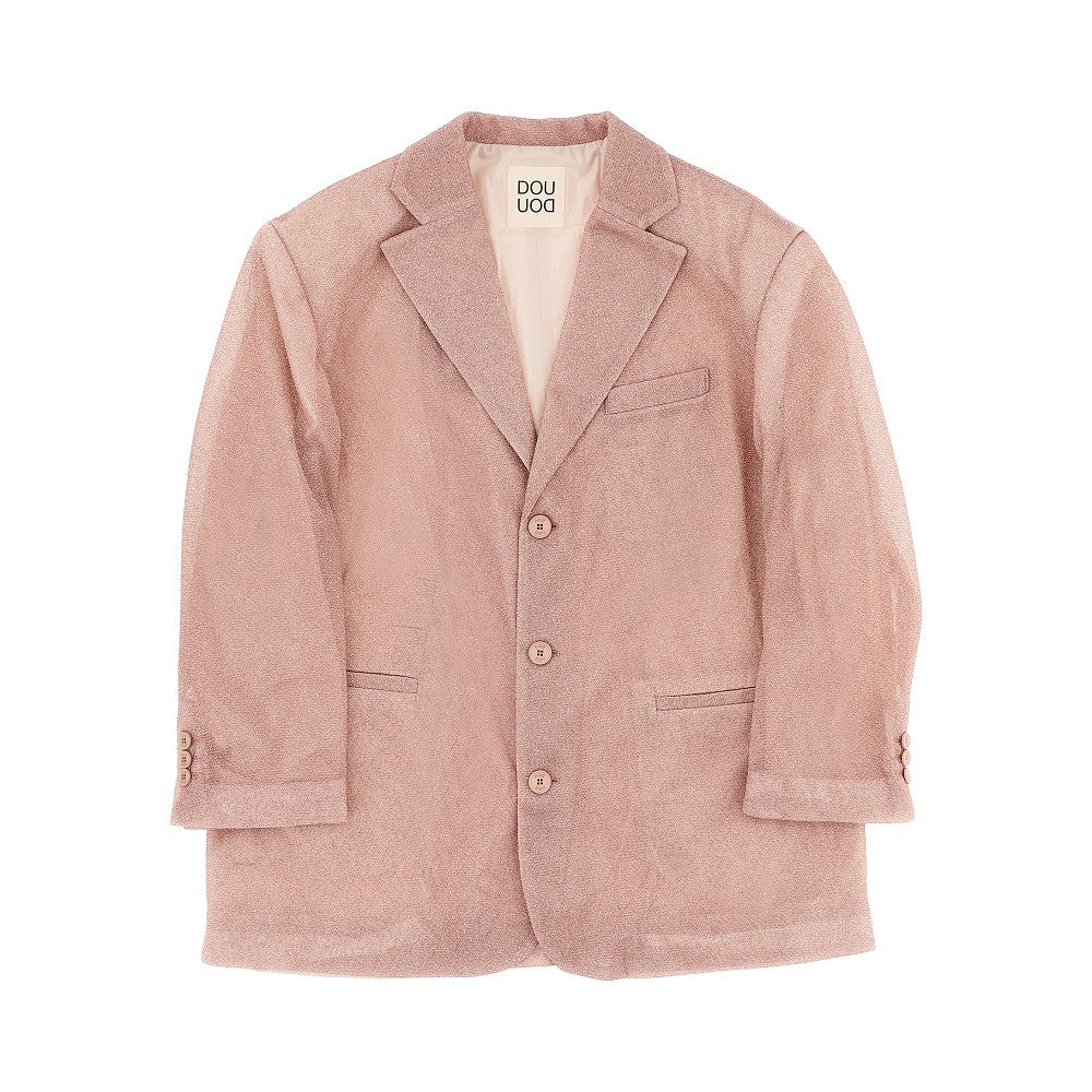 Lurex jersey single-breasted jacket